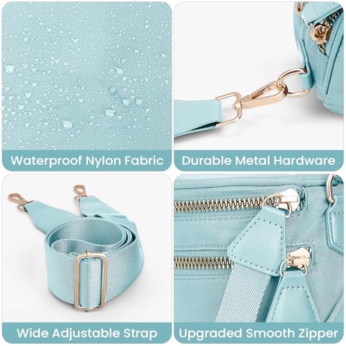 Image of Lushandy Bum Bag Checkered Crossbody Bag Mom Everyday Purse | Roomy Space, Wipe Clean, Wide Strap
