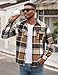 COOFANDY Men's Flannel Shirt Button Up Jacket Shirts Casual Fall Shirt Button Front Flap Pocket Overcoat Khaki