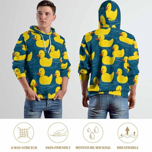 Sweat à capuche bleu ample pull confortable finis les vêtements trop étroits - 7