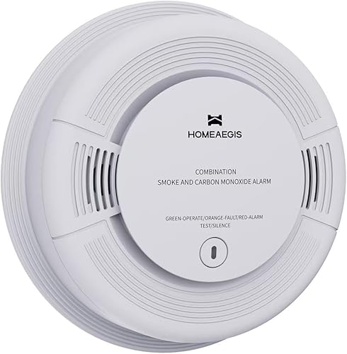 Alarma de humo y monóxido de carbono, tamaño de paquete de 1. Funciona con batería de 10 años.