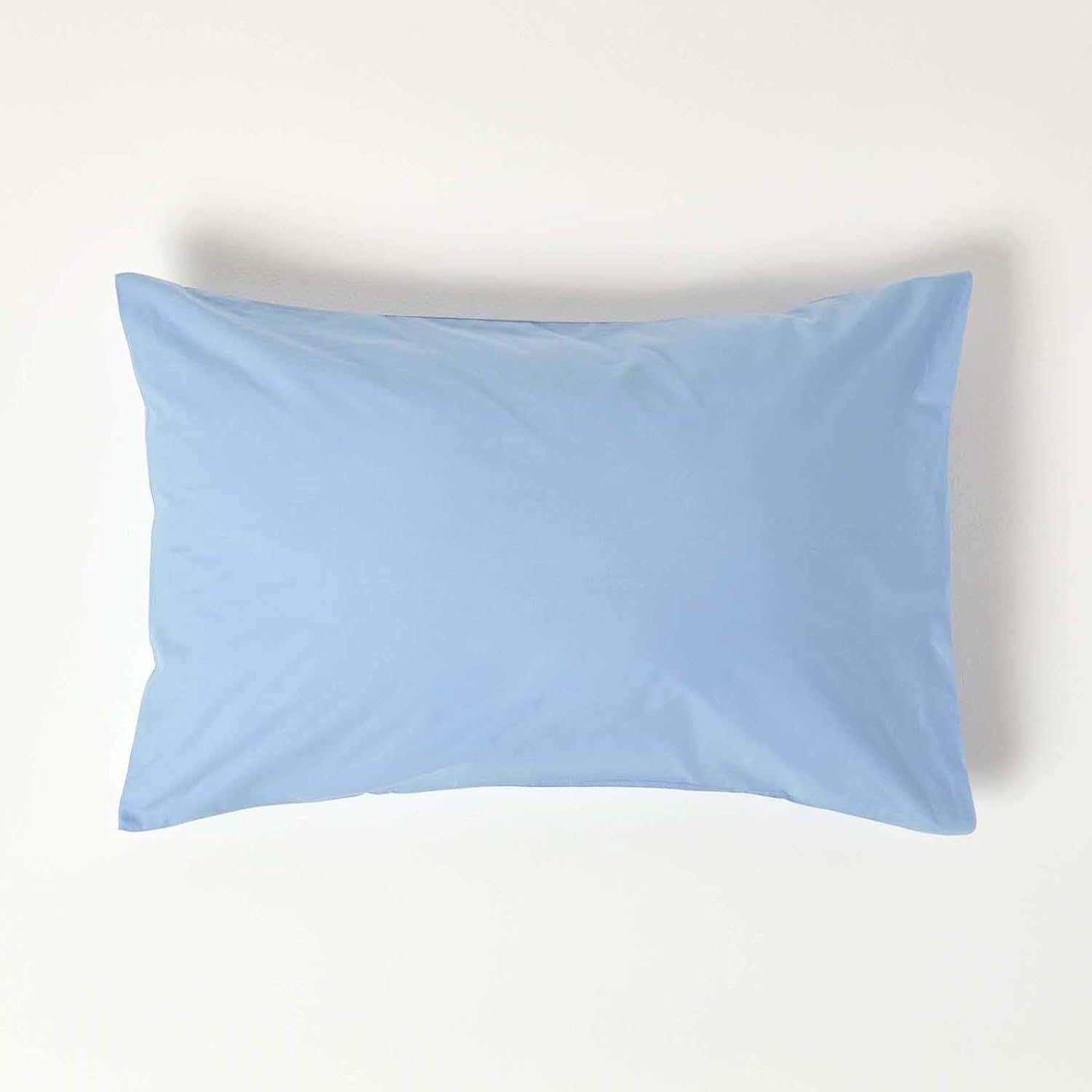 Homescapes 4er-Set Perkal Kissenbezug 48x74 cm blau, Kissenhülle mit Hotelverschluss, 100% ägyptische Baumwolle, Fadendichte 200