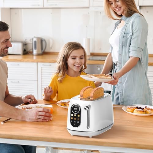Keenstone Smart Touch Screen Toaster 2 Slice Retro Wide Slot Stainless Steel Toaster with - image 8
