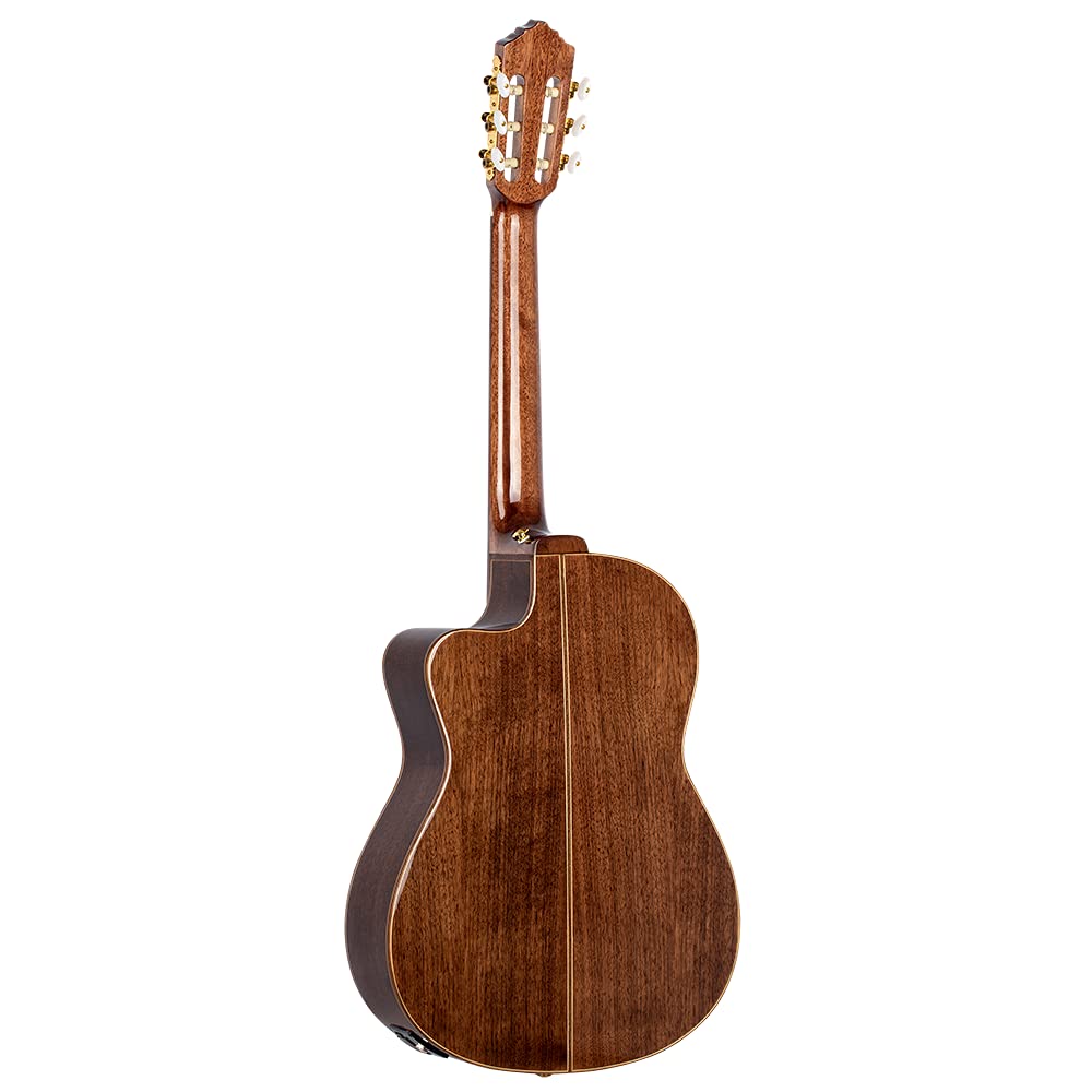 Ortega Guitars Performer Series Chitarra Acustica-Elettrica, con Corde in Nylon, 4/4M Manico Medio, con Borsa, Walmut