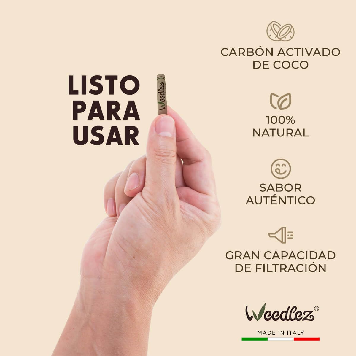 Mister Canapa | Filtros de carbón activado y celulosa | Diámetro 6 mm | color Crema | paquete de 250
