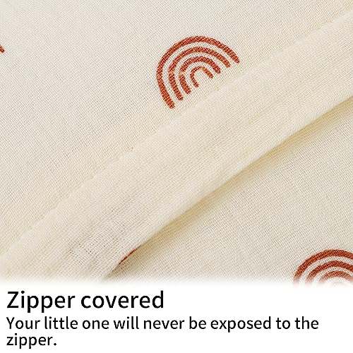 Image of Onacosht Muslin Nursing Pillow Cover Soft 100% Cotton Feeding Pillow Slipcover Fits Standard Infant Nursing Pillow for Boy and Girl, Rainbow Printing