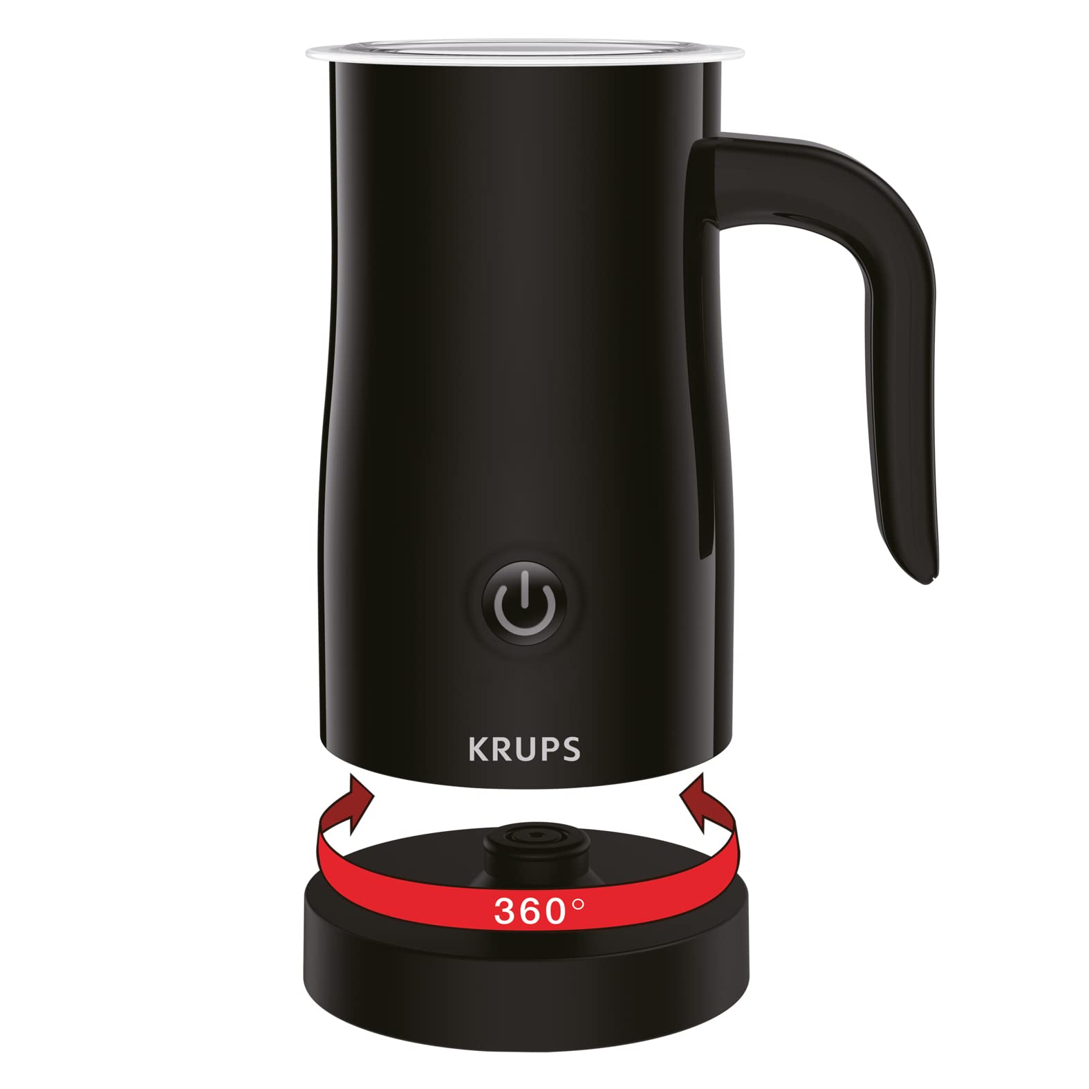 Krups XL1008 Mousseur a Lait Automatique Noir 2 Fonctions Grande capacité 500 W, 150 millilitres