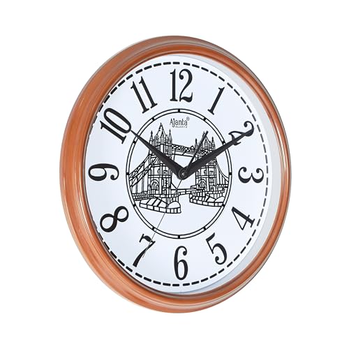 Image of Ajanta Luxury Teak Wood Wall Clock 15 Inch | Silent Sweep Movement | Premium Home Decor & Stylish Office Clock | Model 9147