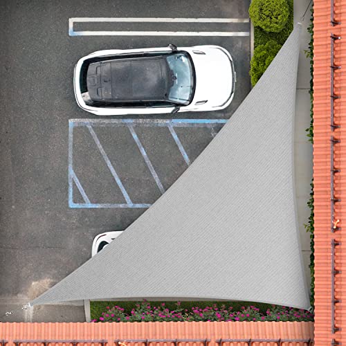 Royal Shade Triángulo derecho de 10 x 14 x 17.2 pies, color gris, tamaño personalizado, pedido para hacer toldos RTAPT20 de malla con bloqueo UV, triángulo, estándar comercial resistente, 200 g/m²