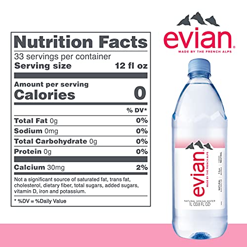Evian Natural Spring Water, Naturally Filtered Spring Water In Large Bottles, 33.81 Fl Oz (Pack Of 12) #TOP5