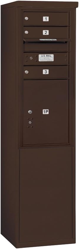 Salsbury Industries 3910S-03AFP Free Standing Horizontal 4C Mailbox, Aluminum