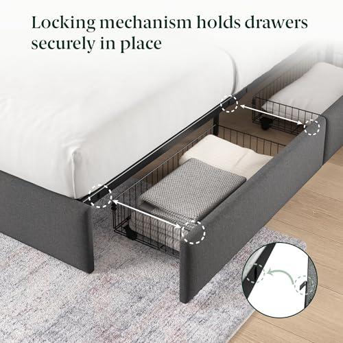 Image of Zinus Maya Platform Bed Frame, Four Underbed Storage Drawers, Queen