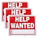 Bazic Small 9 x 12 Inches Help Wanted Sign, Pack of 3 (S-20)