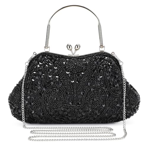 Image of UBORSE 1920s Vintage Clutch Purse Beaded Evening Bag for Women Formal Bridal Sequin Handbag Clutch for Wedding /Prom /Cocktail | 1920s