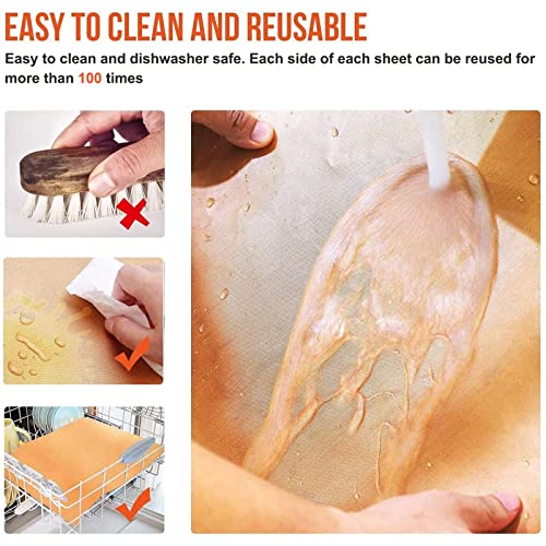 Jsvsa Grill Brush And Grill Mat, 100% Non-Stick Oven Liner, With 18 Inch Grill Brush Reusable Oven Mat Dishwasher Safe, Works For Gas Charcoal Oven And More, Copper #TOP6