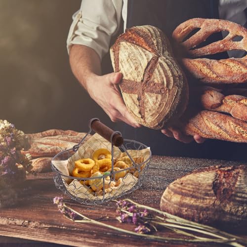 Panier de rangement en fil de fer avec poignée pour cuisine - 7