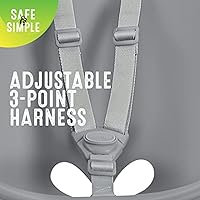 Vista 4 de Swurfer Columpio de coco para niños pequeños, cómodo columpio para bebé al aire libre, arnés de seguridad ajustable de 3 puntos, sistema de bloqueo