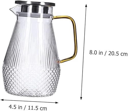 Miniatura 6 de Jarra de agua fría de vidrio con diseño de diamante, jarra de agua para bebidas, jarra de té de vidrio, jarra de café, jarra de agua, tarro de
