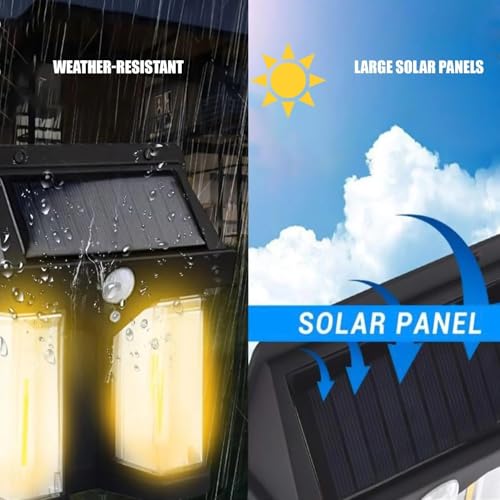 Image of Oblivion Solar Light - Waterproof Outdoor Double Head LED Wall Lamp for Garden, Villa, Porch and Gate - Dusk to Dawn Wireless Induction Garden Night Light for Exterior Security Lighting (Pack of 1)