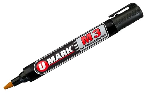 U-Mark M3 10571 - Marcador permanente para válvula de tinta con punta reversible, color negro (paquete de 12)