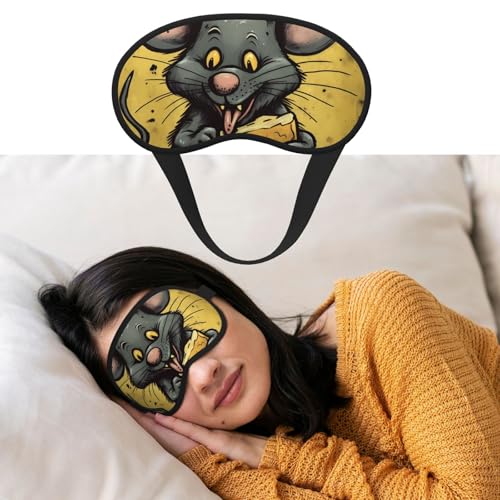 睡眠用アイマスク 通気性 遮光 睡眠マスク ネズミはチーズを食べる ナイト目隠し ソフト 快適 ナイトアイ スリープシェードカバー 男女兼用 ホームナップ用アイカバー