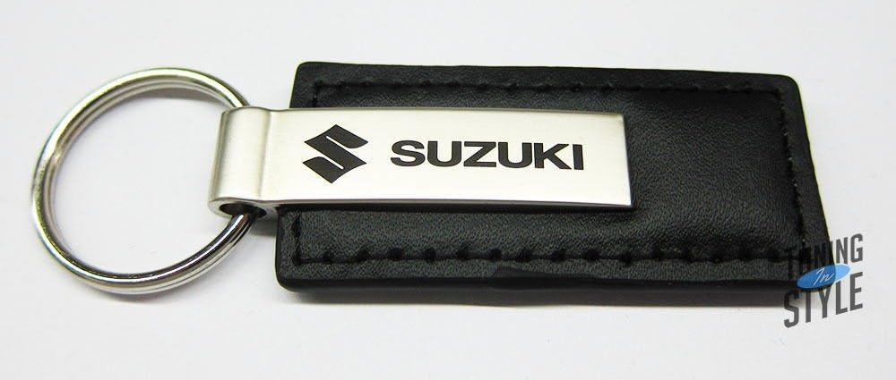 US純正SUZUKI ブラックレザーキーホルダー KC1540.SUZ