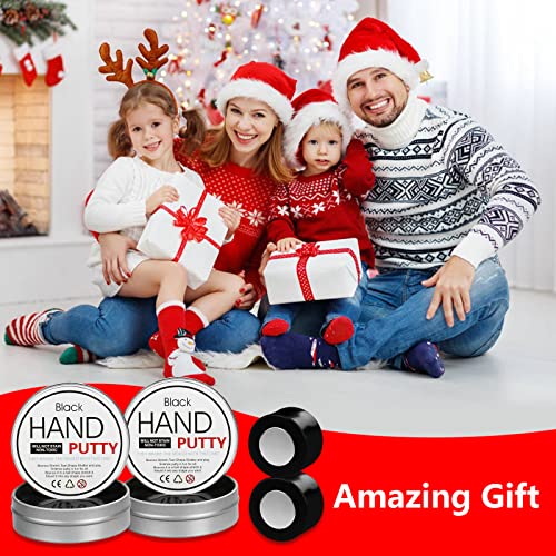 JOYPRO Magnetic Slime Putty, Magnetic Space Putty Slime with Upgraded Magnet Toys for Kids Adults, Fidget Toy Stress Reliever Puddy Toys for Christmas Birthday Gifts Stocking Stuffers (2 Pack, Black) - Thumbnail 2