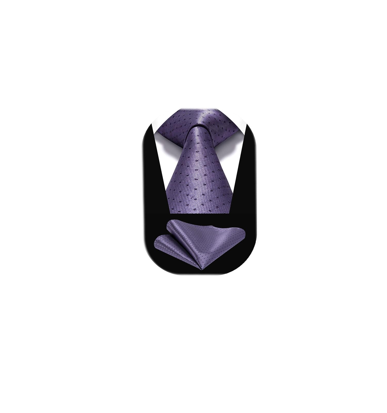 HISDERN Ties for Men Plaid Checkered Tie with Pocket Square Woven Business Formal Necktie Handkerchief Set Wedding Party