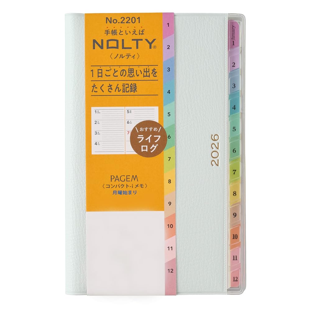 NOLTY PAGEM Compact-i Memo Weekly Planner 2026, January Start, Japanese Edition, Light blue, 2026-2201 — image 1