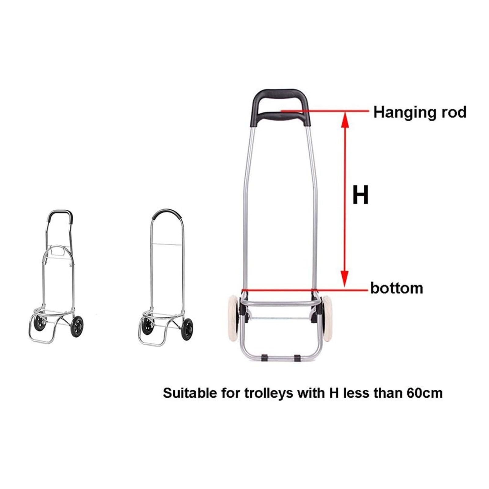 Bolsas para carrito de la compra de 40 L, bolsa de repuesto Oxford impermeable para carritos de comestibles, organizador de almacenamiento multifuncional para uso diario y accesorio de compra versátil