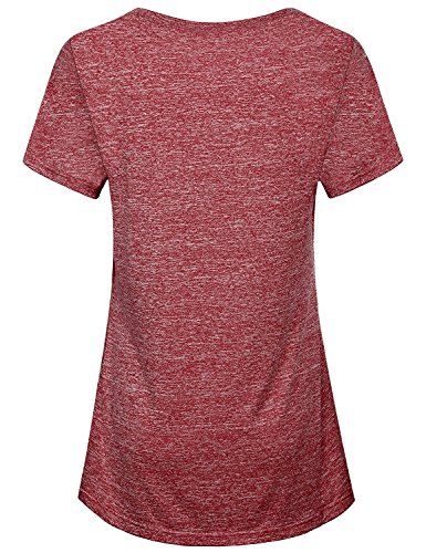 Image of Kimmery Workout Tops for Women Short Sleeve Shirts for Women Quick Dry Line Decor Yoga Tops