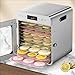 YIGECHENXIN Electric Food Dehydrator Machine Stainless Steel Adjustable Temperature Fruit Vegetables Dryer with 10 Tray Time-Saving and Labor-Saving Easy to Clean(220V/110V),220V