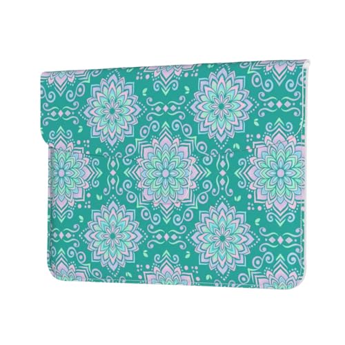 Housse PC 13 pouces en cuir PU style enveloppe au motif Mandala bohème pour ordinateur portable