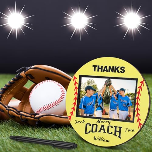 RattanView Signable Picture Frame with Pen Fits 4 x 6 Inches Photograph Thanks Coach Gift Coach Gift from Team, Coaches Appreciation Basketball Home Plate Plaque (Softball)