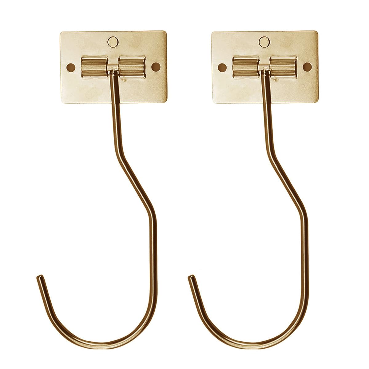 EHOTER 2-Pack Self Adhesive Banana Hook Metal Hanger Under Cabinet Hook for Other Kitchen Items Foldable with Magnets Keep Bananas Fresh (Gold)