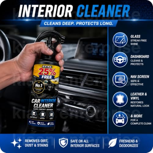 Image of Car Interior Cleaning Kit with Seat Cleaner for Leather & Fabric Upholstery, Dashboard, Door Panels & Car Seats, 1