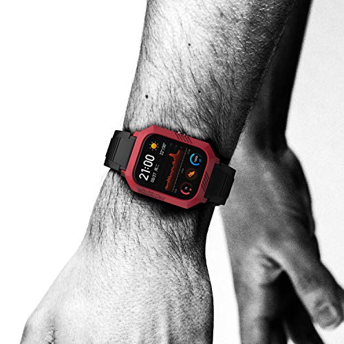 Image of SIKAI CASE Bumper Case Cover Anti-Scratch Lightweight Shockproof Screen Protector for Huami Amazfit GTS Smartwatch (Red)