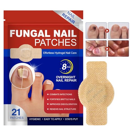 21 parches para el tratamiento de uñas de , almohadillas de reparación de uñas de los pies, parches de uñas de , 8 horas y eficaz reparación de uñas para uñas dañadas y la apariencia de