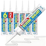 Silicone Caulk & Sealant Clear, 6 Pack - 100% Waterproof Silicone Sealant, Silicone Caulking for Kitchen and...