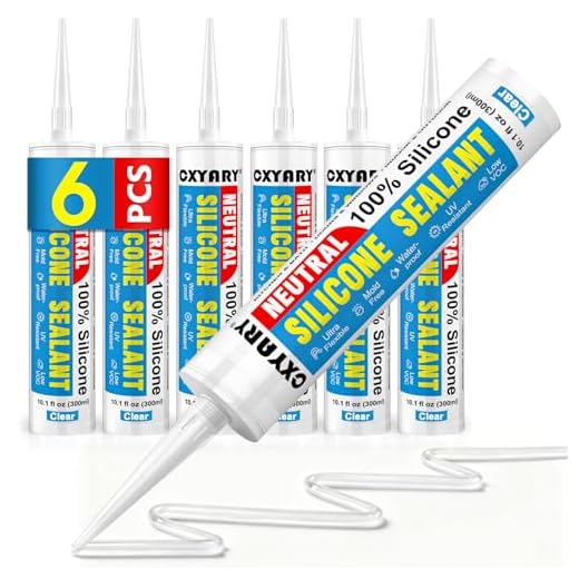 6 Pack Clear Waterproof Silicone Caulk