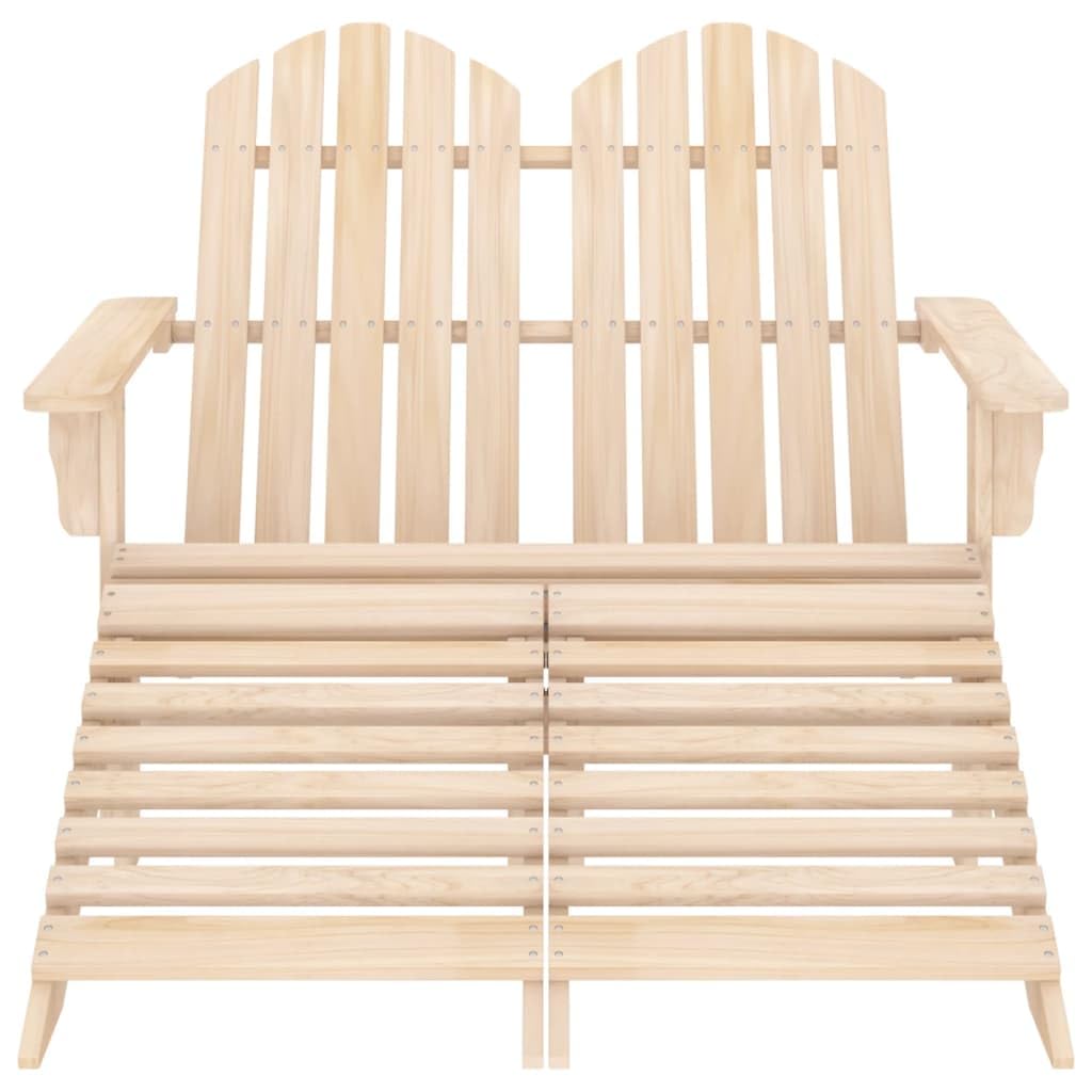 Banc de jardin 2 places Adirondack double en bois de sapin