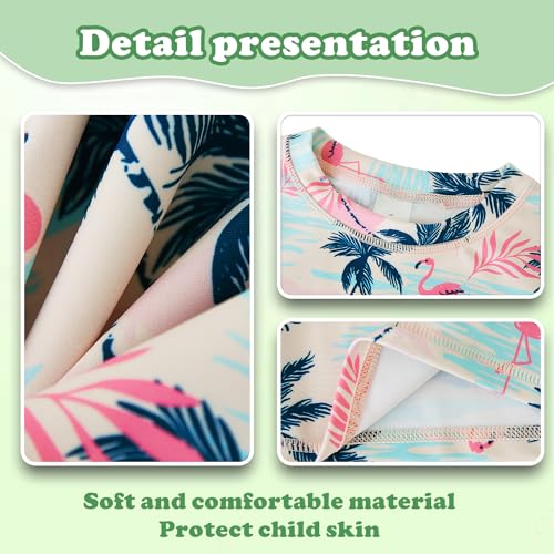 Image of UMELOK Toddler and Little Girls Rash Guard Sets with Bikini Bottoms Swimwear