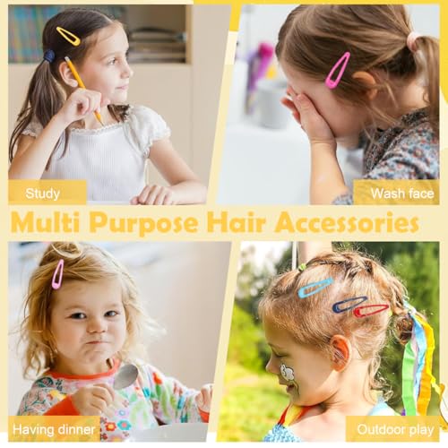 Image of PATPAT 40Pcs Cute Hair Clips for Girls Kids, Colorful Alloy Bangs Hair Pins for Girls with Mesh Drawstring Bag