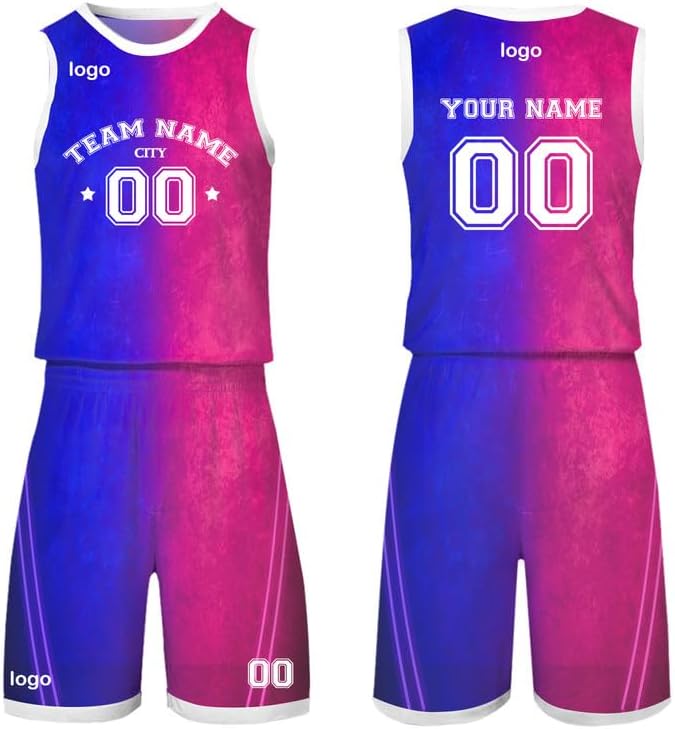 Custom Men Basketball Jerseys Sets with Logo Name Number Team Custom Basketball Jersey Personalized Basketball Jerseys