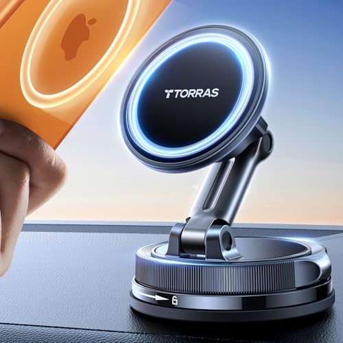 TORRAS 2026 Magnetic Dashboard Car Mount (24 Magnets, Suction-Cup) — view 8