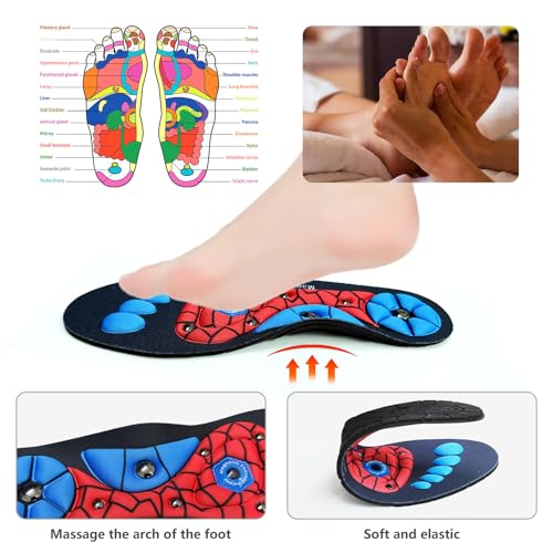 Image of Magnetic Acupressure Insoles,Orthopedic Insoles,Relieve Tired can be Used by Both Men and Women (Red, S-US(6-9))