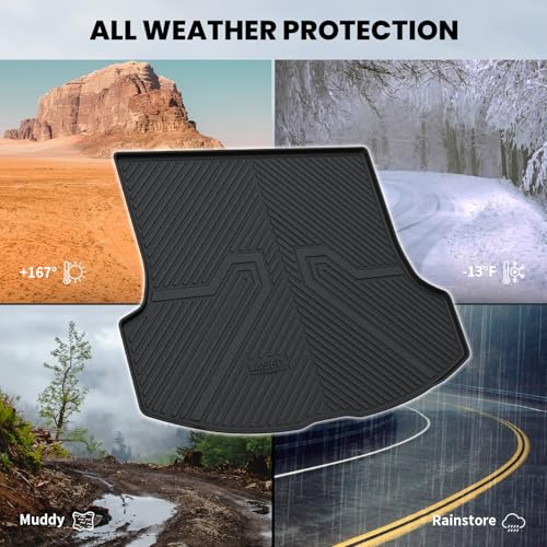 Image of LASFIT Cargo Mat for 2023-2026 Lexus RX RX350 RX350h RX500h, Black | All Weather RX350 RX350h Custom Fit TPE Cargo Liner, Full Coverage Secure-Fit Trunk Liner, Easy to Wash