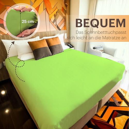 NatureMark Jersey Spannbettlaken, Spannbetttuch 100% Baumwolle in vielen Größen und Farben MARKENQUALITÄT ÖKOTEX Standard 100… – Ansicht 5