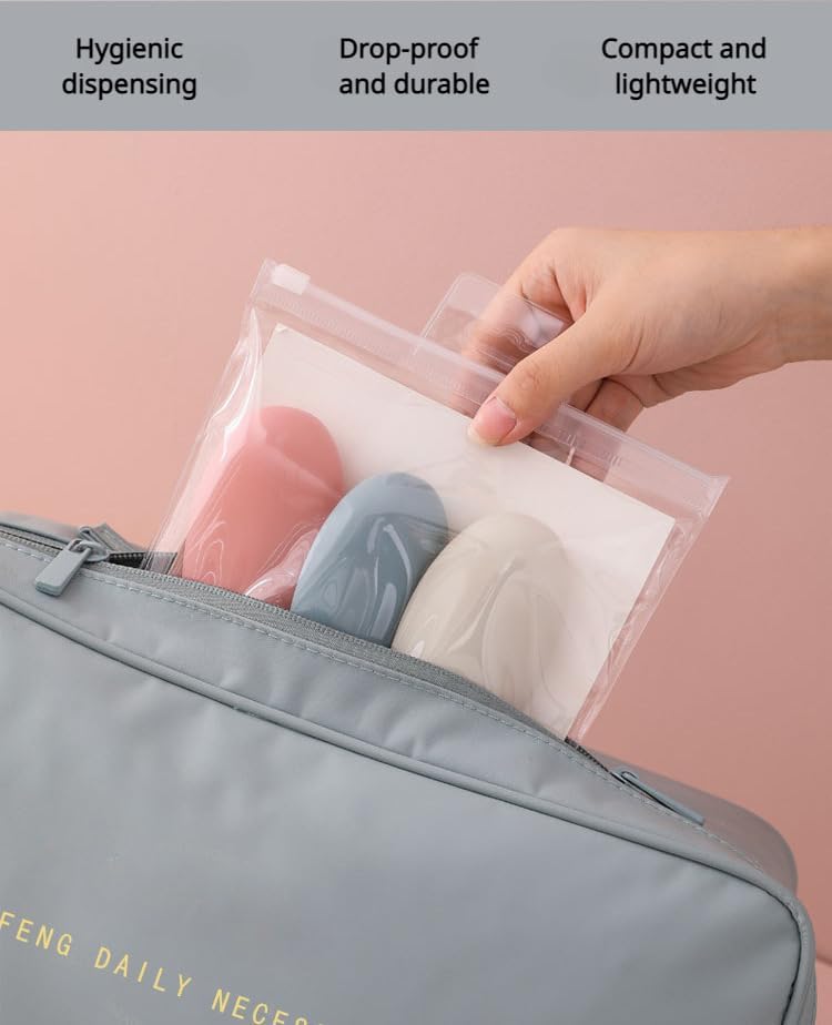 Miniatura 5 de 4 botellas de viaje exprimibles recargables a prueba de fugas de 2.0 fl oz para artículos de tocador, cosméticos, contenedor de líquido portátil