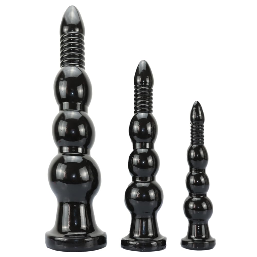 Jixaxe Riesen Analplug Analkugeln Mit Intervallperlen und Spiralperlen Analdildo mit Saugnapf Dildo Butt Plug Anal Prostata Massage Masturbator Fisting Erotik Sex Spielzeug für Frauen Männer Paare (L)