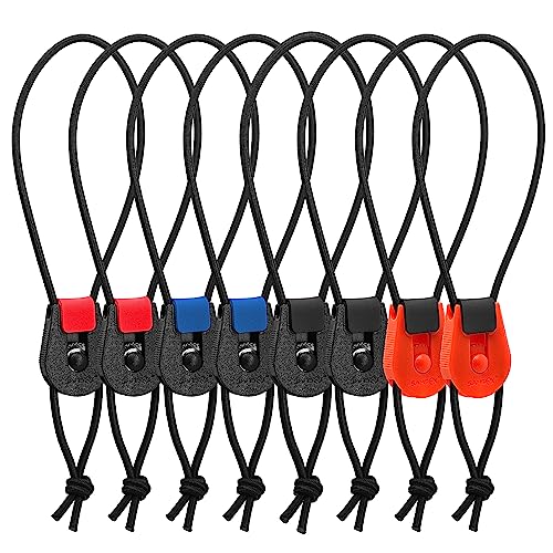 SAMSFX Fishing Rods Belt Stretchy Wrap Pole Straps Elastic Cable Ties for Casting Rods Spinning Rods & Fly Rods (8PCS 4 Colors Mixed A)